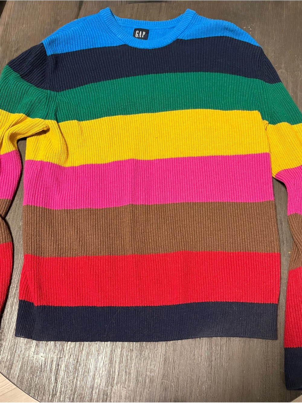 GAP Bold Multicolor Striped Crewneck Sweater